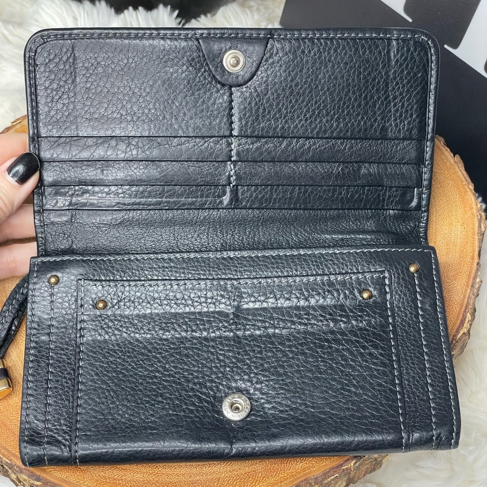 Chloe Paddington Long Black Leather Wallet with Gold Studs - Picture 5 of 12